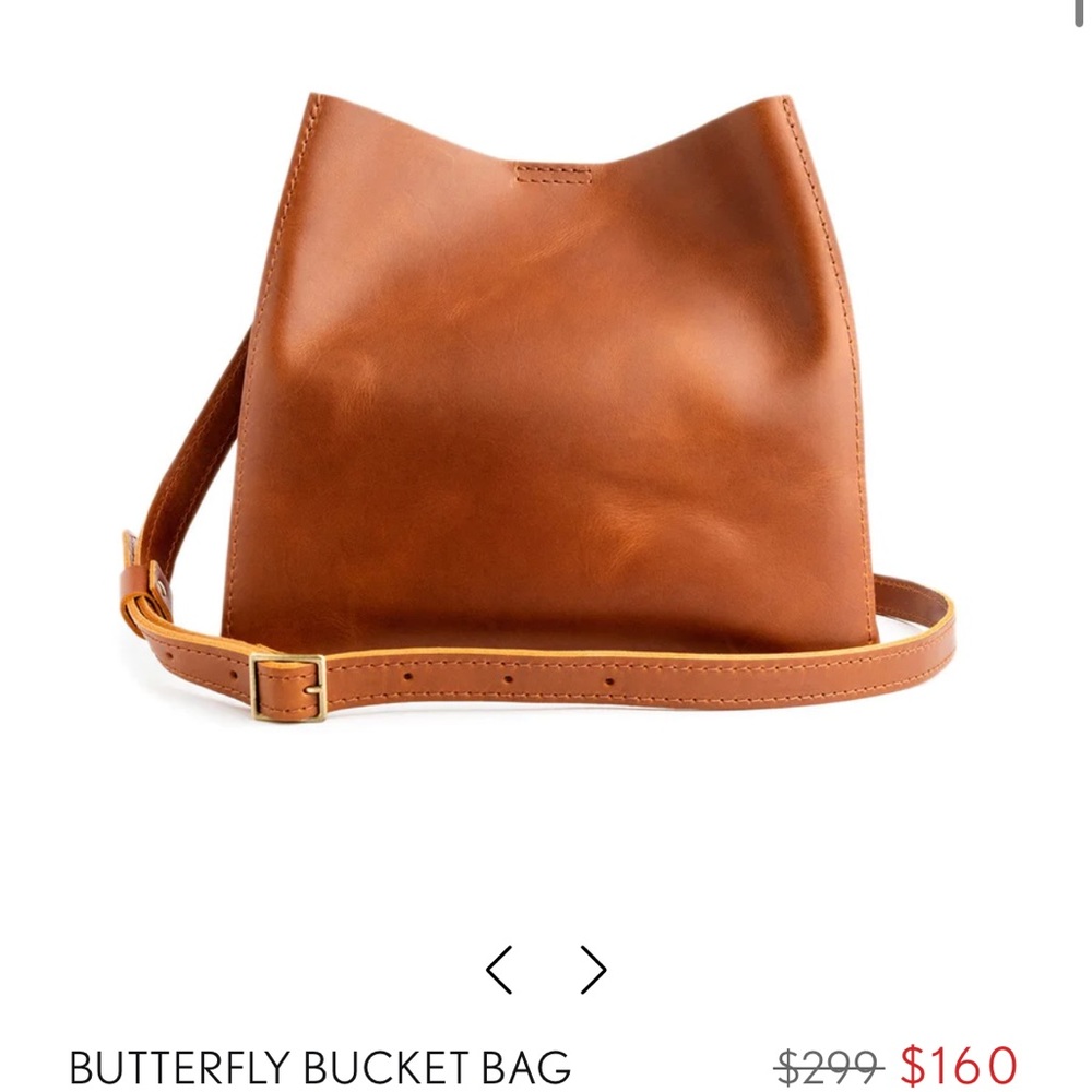 Portland Leather butterfly bucket bag
